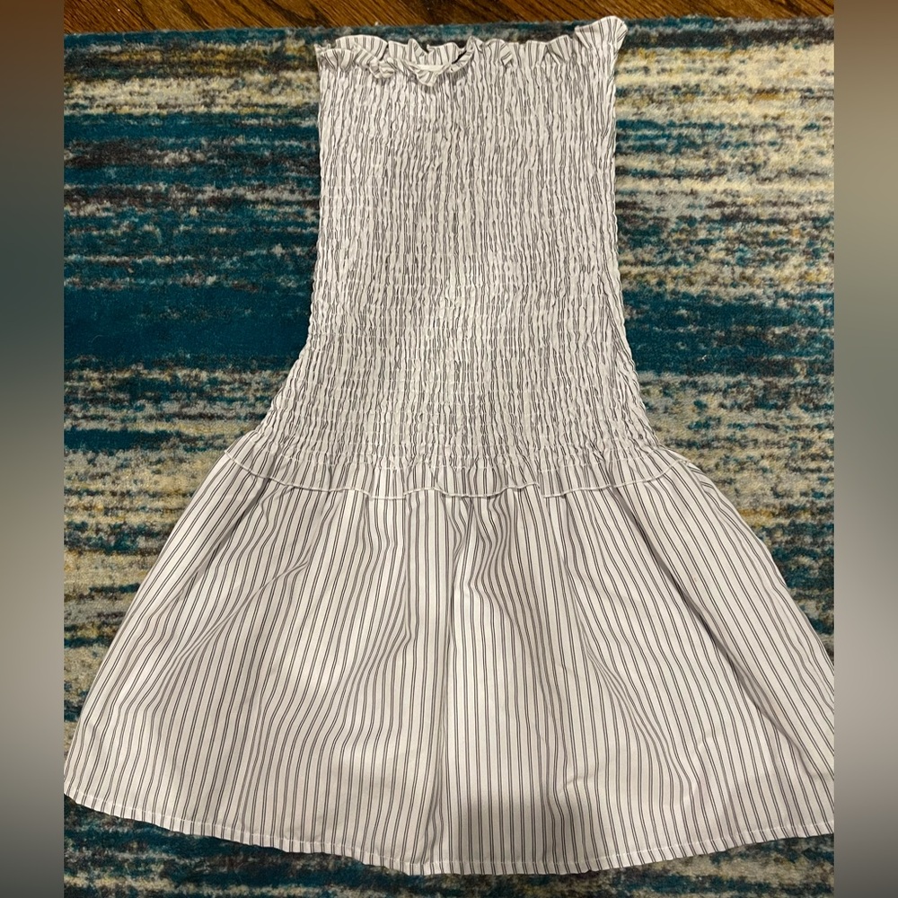 ASOS White and Gray Striped dress